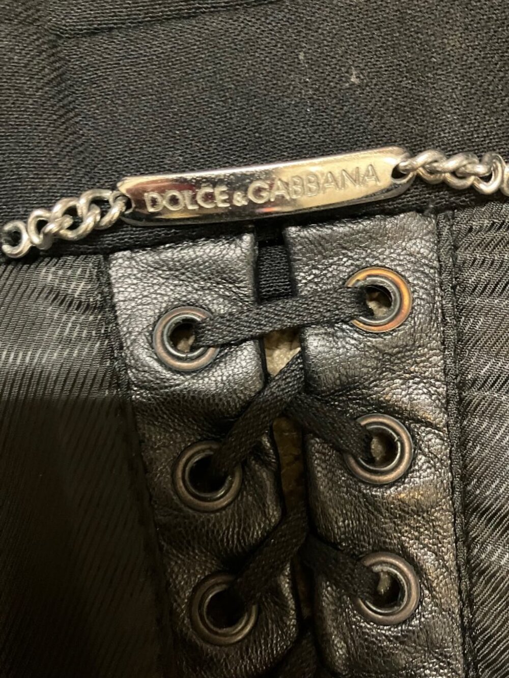 Dolce & Gabbana Wool and Leather Lace-up and Fringe Double Breasted Coat Size 40 - Picture 3 of 4